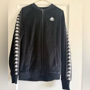 Kappa Black Velour Women’s Jacket with White Logo